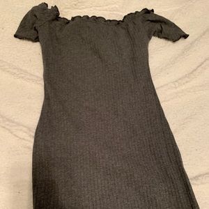 Off the shoulder grey dress